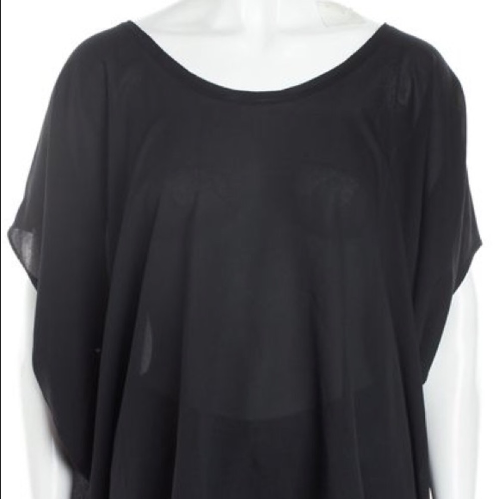 Helmet Lang black silk sheer top
